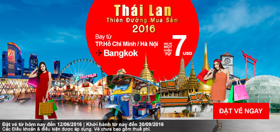 Đến "Thiên đường mua sắm 2016" Thái Lan cùng Air Asia