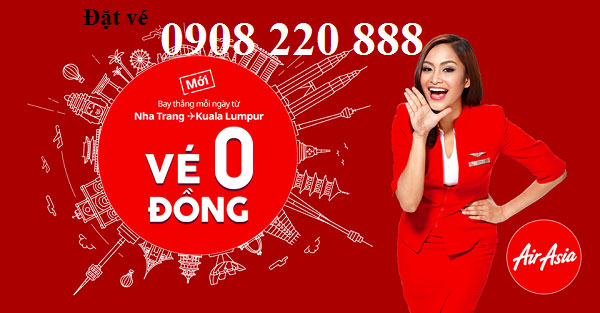 Săn vé 0 đồng Nha Trang đi Kuala Lumpur hãng Air Asia