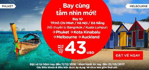 Air Asia giảm giá thả ga mừng sinh nhật giá chỉ từ 6 USD