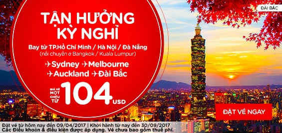 Vé máy bay Air Asia giá siêu rẻ chỉ từ 4 USD