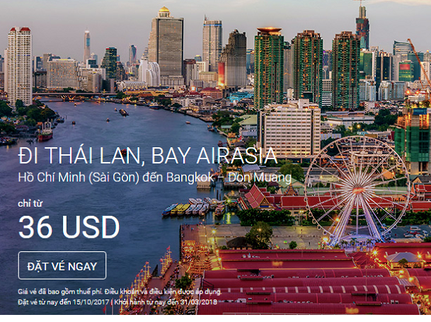 Vé khuyến mãi giá sốc cuối năm của AirAsia 35 USD
