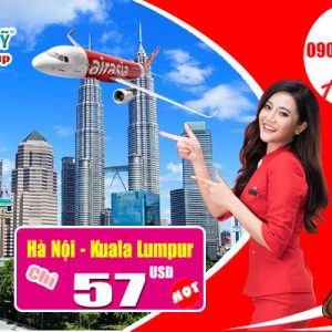 Vé máy bay Air Asia Hà Nội đi Kula Lumpur 57 USD