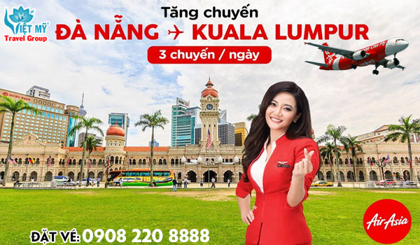 AirAsia tăng thêm chuyến Đà Nẵng - Kuala Lumpur