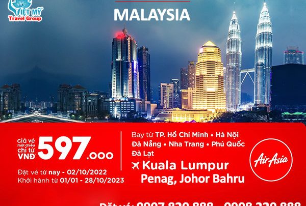 AirAsia ưu đãi vé máy bay đi Malaysia