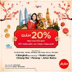 AirAsia giảm 20% giá vé Tết đi Thái Lan và Malaysia