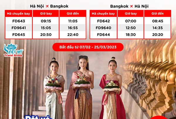 AirAsia tăng tần suất chuyến bay từ Hà Nội đi Bangkok