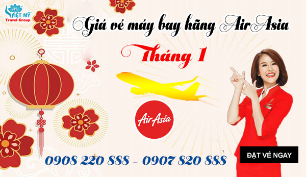 Giá vé máy bay tháng 1 hãng AirAsia