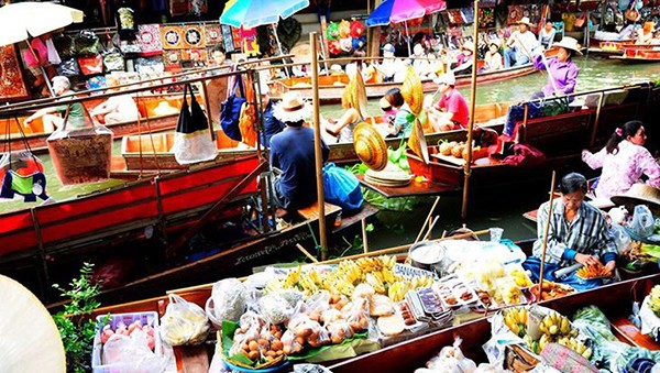 Ghé thăm chợ nổi Damnoen Saduaki ở Bangkok