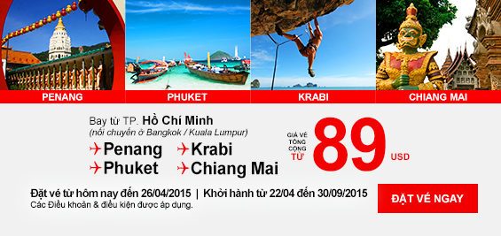 Du lịch hè với vé máy bay rẻ đi Phuket 89 USD