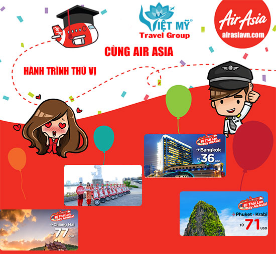 Air Asia khuyến mãi vé máy bay đi Thái Lan chỉ từ 36 USD