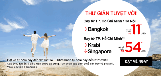Du lịch Thái Lan, Singapore với vé máy bay 11 USD