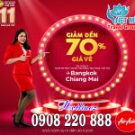 Giảm 70% giá vé đến Bangkok, Chiangmai cùng Air Asia