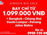 AirAsia khuyến mãi vé máy bay chỉ từ 1.099.000 VND